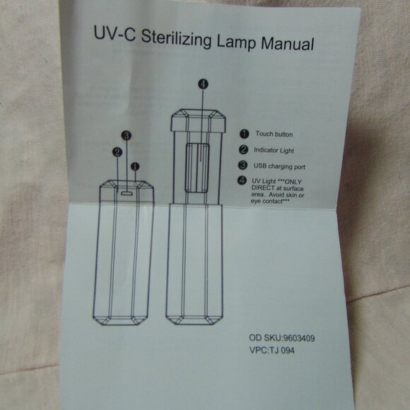 NEW UV-C Sterilizing Lamp Wand, Rechargeable Battery, original box, never used - Picture 6 of 9